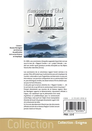 Illustration intérieure du livre « Ovnis mensonge d’Etat », JMG Éditions