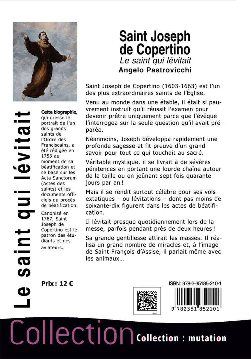 Illustration intérieure du livre « Saint Joseph de Copertino, le saint qui lévitait », JMG Éditions