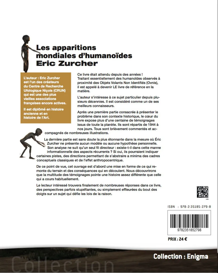 Illustration intérieure du livre « Les apparitions mondiales d’humanoïdes », JMG Éditions