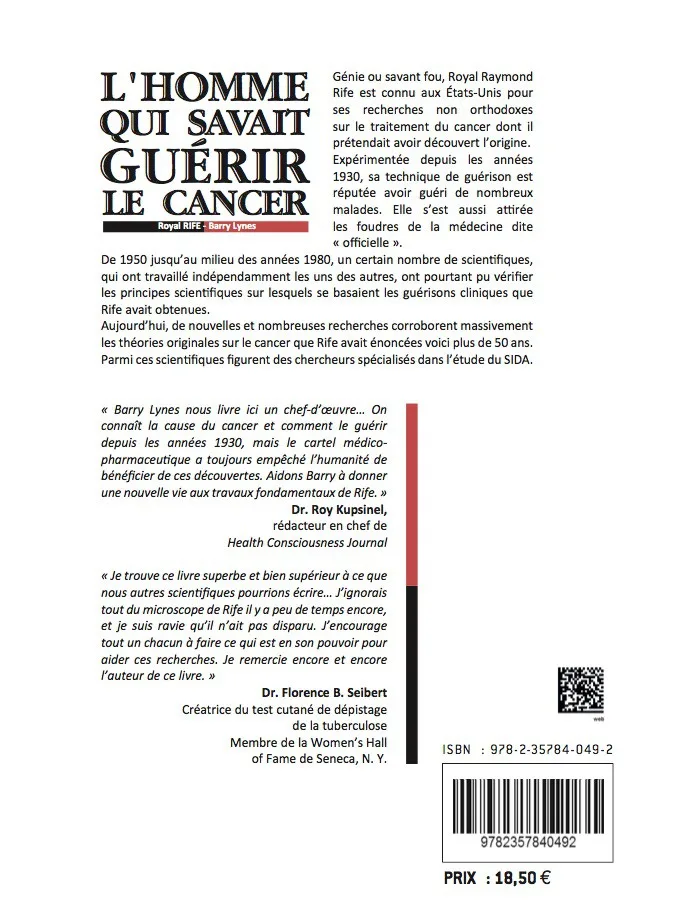 Illustration intérieure du livre « Royal RIFE : L’Homme qui savait guérir le cancer », JMG Éditions
