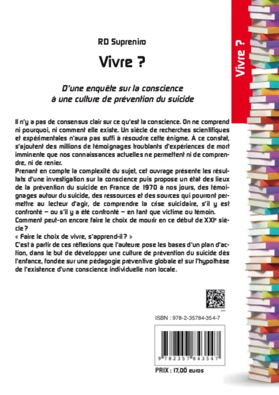 Illustration intérieure du livre « Vivre ! D’une enquête sur la conscience à une culture de prévention du suicide », JMG Éditions