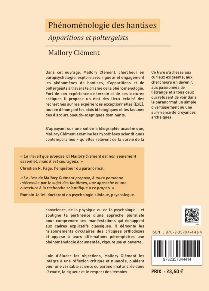 Illustration intérieure du livre « Phénoménologie des hantises, Apparitions et poltergeists », JMG Éditions