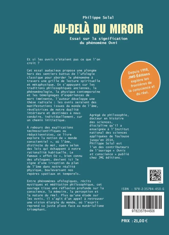 Illustration intérieure du livre « Au-delà du miroir : Essai sur la signification du phénomène OVNI », JMG Éditions